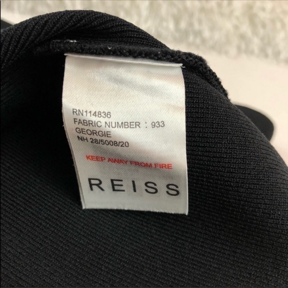 Reiss Black Metallic Foil Bandage Pencil Skirt XS - Picture 6 of 7